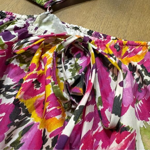 Misa Mahika Maxi Dress XS Floral Multicolor One Shoulder Adjustable Waist Tie - Picture 7 of 11